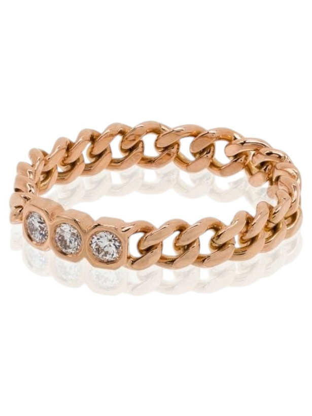 Photo: SHAY 18K Rose Gold Baby Link Triple Diamond Ring