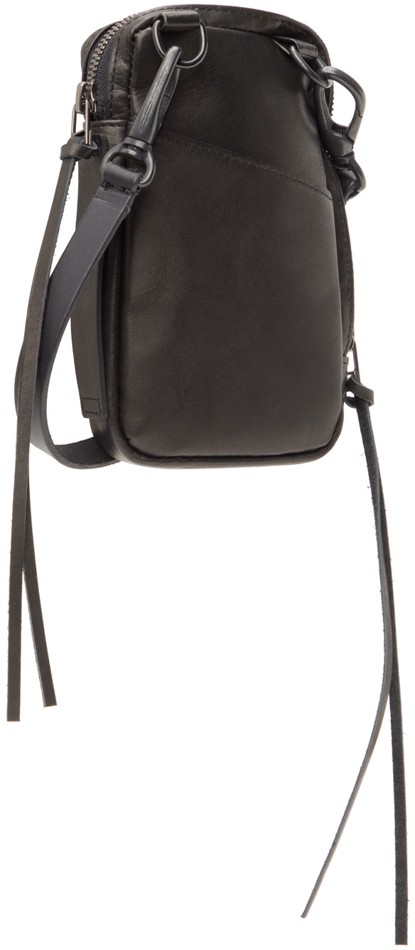 The Viridi-anne Black Leather Neck Pouch