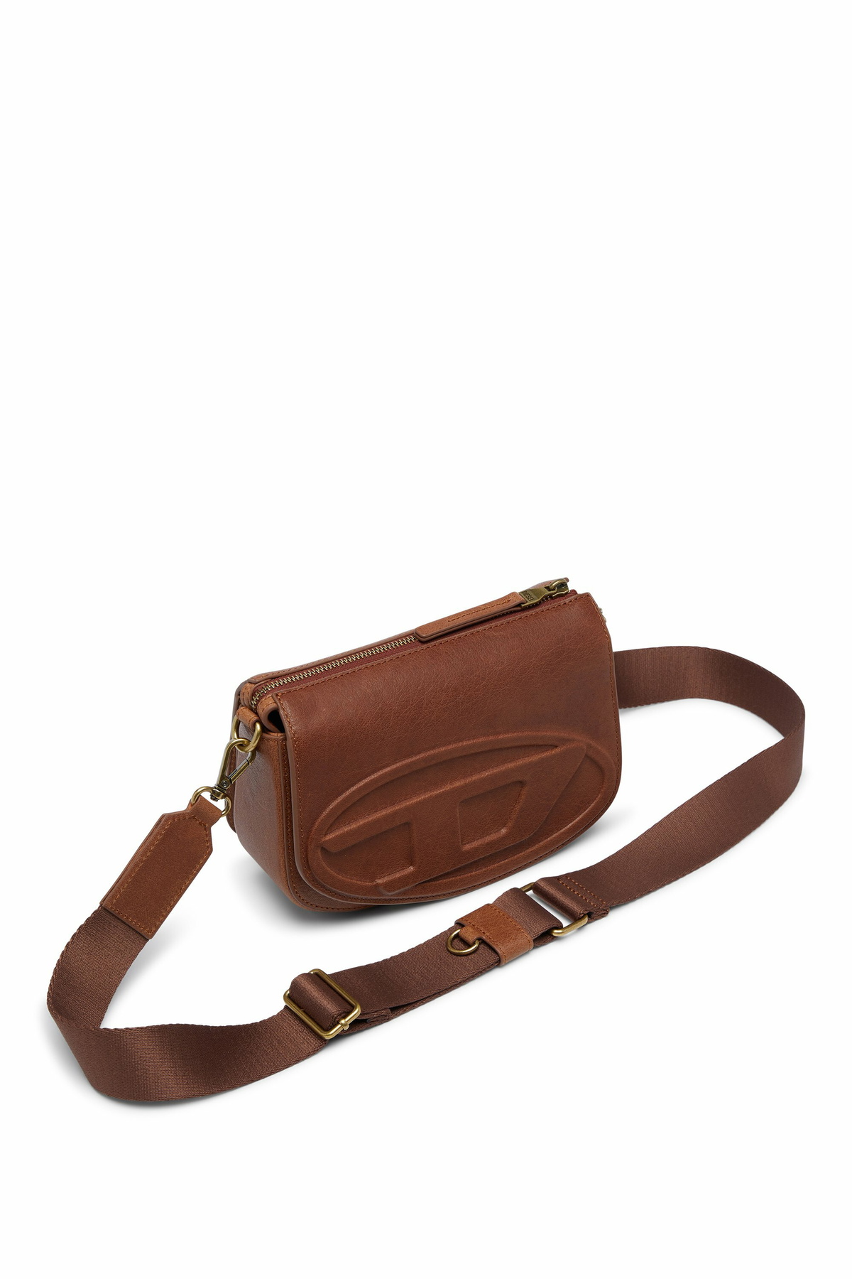 Diesel 1DR-Camera bag in pull-up leather - Crossbody Bags - Unisex - Brown