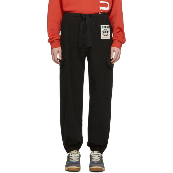 Photo: Gucci Black Herringbone Cargo Trousers