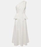 Roland Mouret One-shoulder cotton poplin midi dress