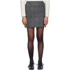 Nina Ricci Grey Wool Slit Miniskirt
