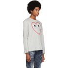 Comme des Garcons Play Grey Big Heart Long Sleeve T-Shirt