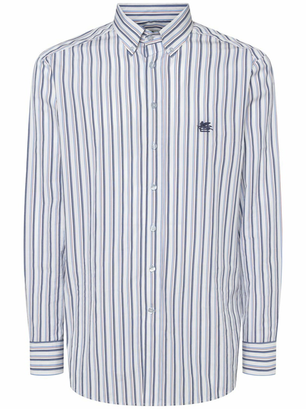 Photo: ETRO Striped Logo Cotton Shirt