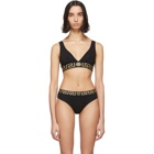 Versace Underwear Black Empire Medusa V-Neck Bra