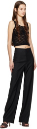 WYNN HAMLYN Black Semi-Sheer Tank Top