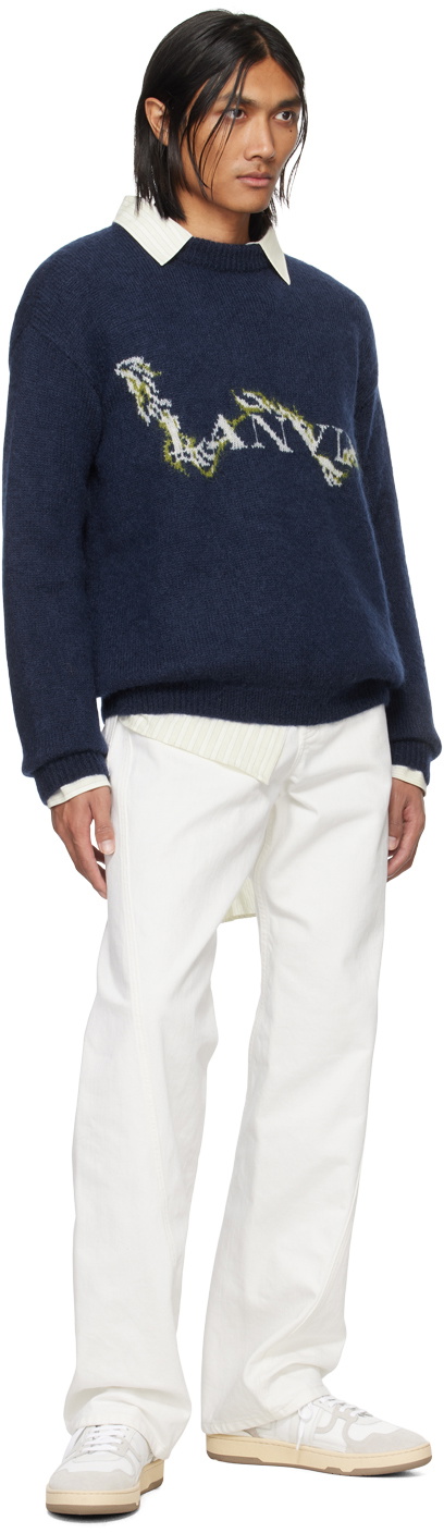 Lanvin Navy Mohair Sweater