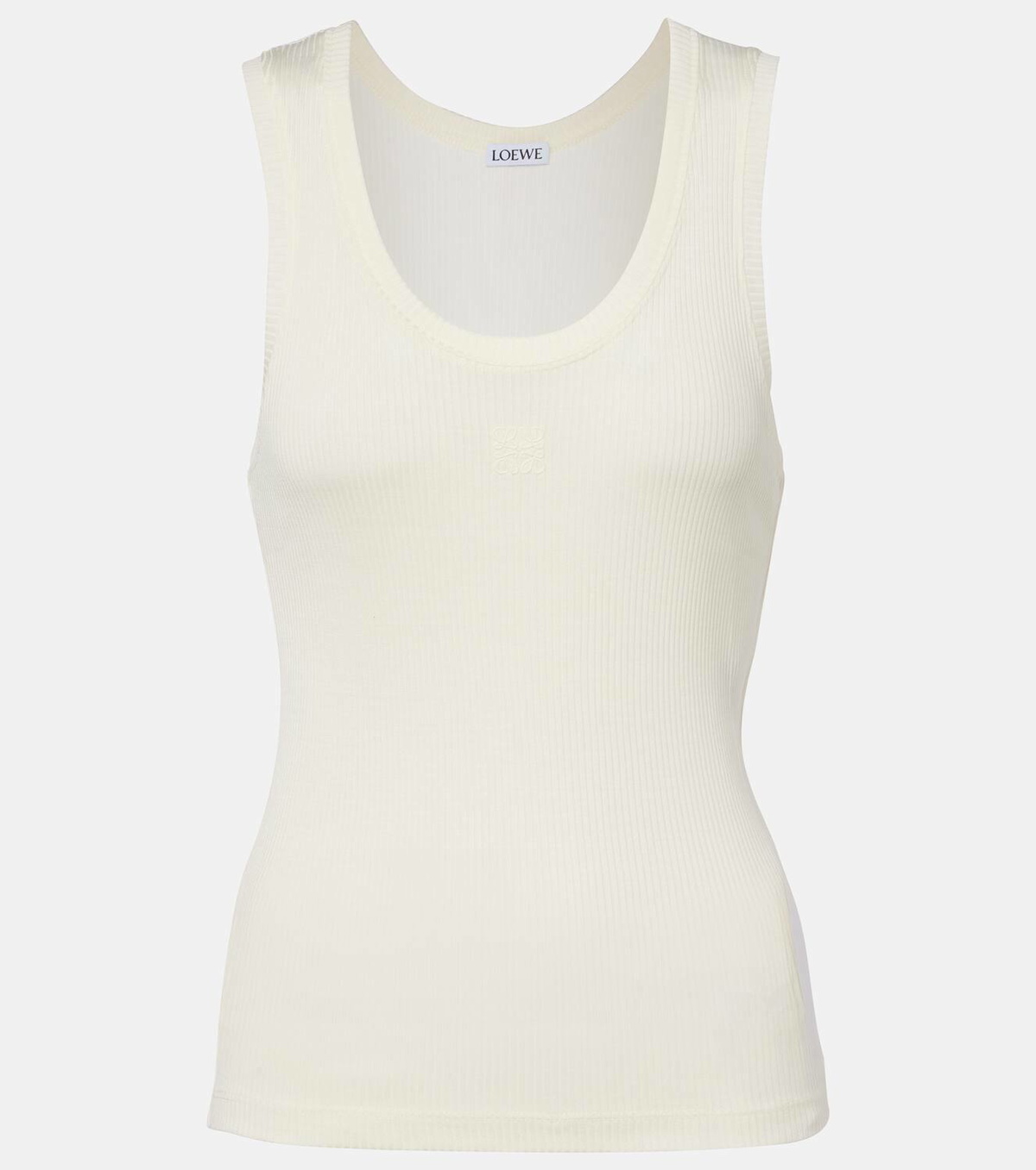 Loewe Anagram ribbed-knit silk tank top