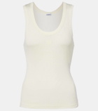 Loewe Anagram ribbed-knit silk tank top