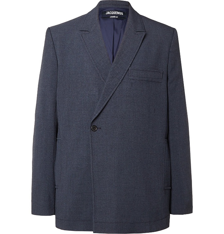 Photo: Jacquemus - Moulin Double-Breasted Wool-Blend Blazer - Blue