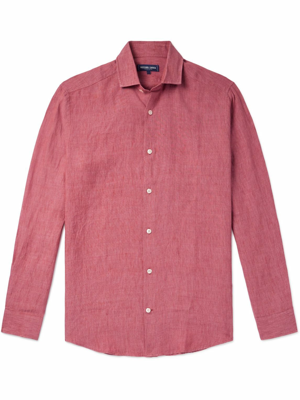 Frescobol Carioca - Antonio Cutaway-Collar Linen Shirt - Red Frescobol ...