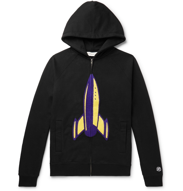 Photo: Billionaire Boys Club - Appliquéd Loopback Cotton-Jersey Hoodie - Black