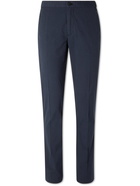 INCOTEX - Slim-Fit Cotton-Seersucker Trousers - Blue