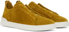 ZEGNA Yellow Triple Stitch Sneakers