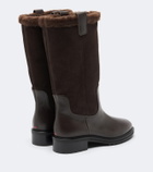 Aeyde Theo leather and suede knee-high boots