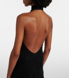 Blumarine Embellished georgette and lace maxi dress