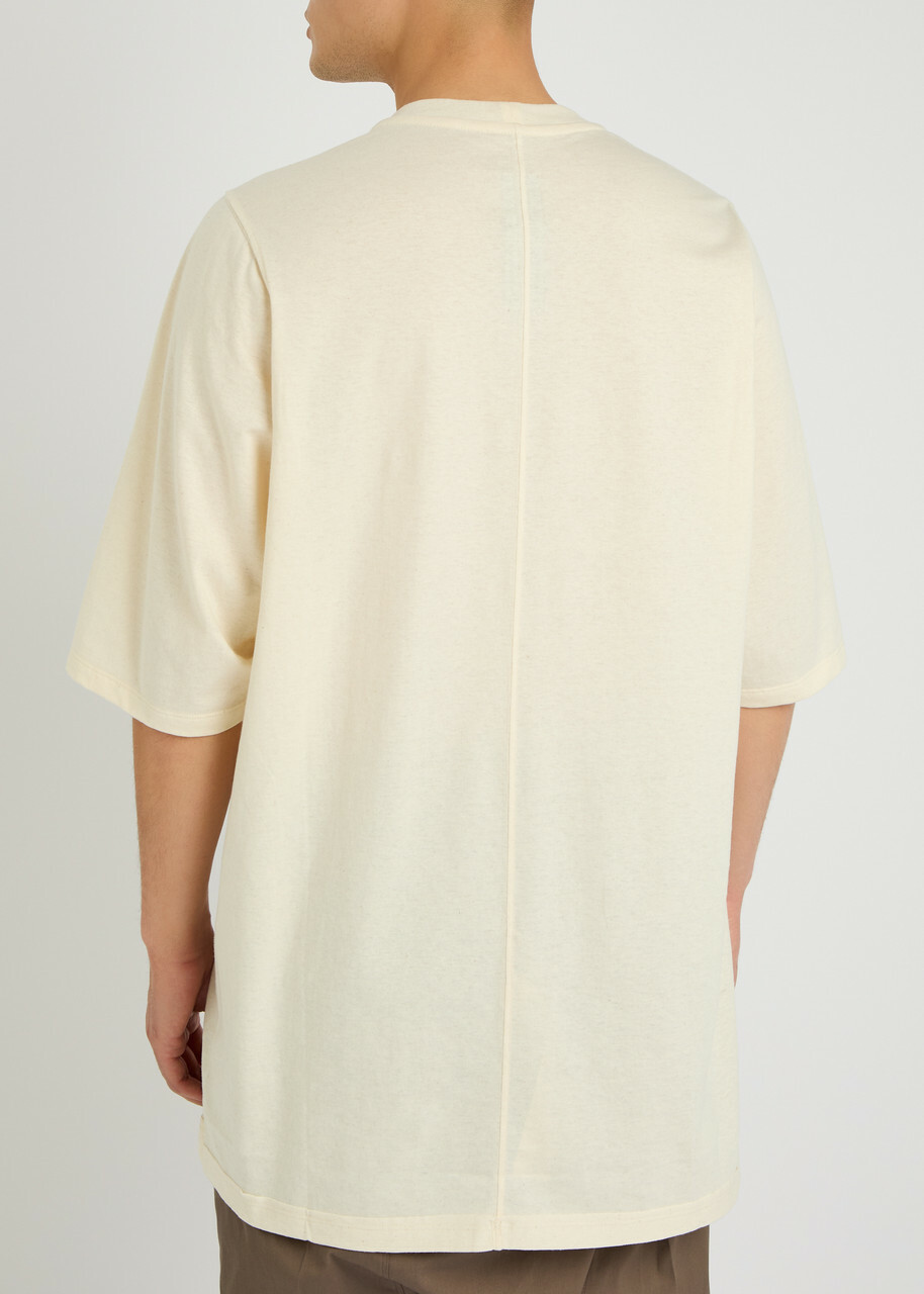 Rick Owens Jumbo Printed Cotton T-shirt Cream Rick Owens