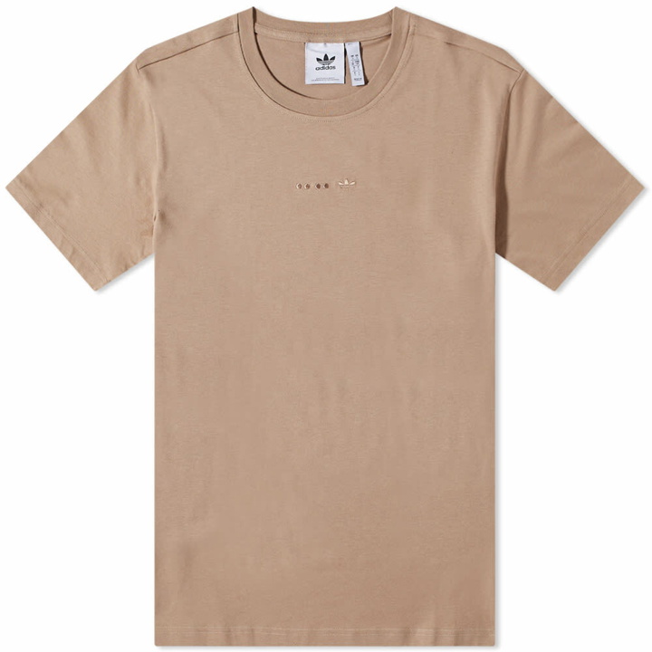 Photo: Adidas Men's Essential Logo T-Shirt in Chalky Brown