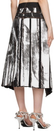 Feben Black & White Chariot Biker Midi Skirt