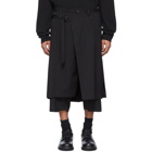 Yohji Yamamoto Black Wool Regular Wrapped Trousers