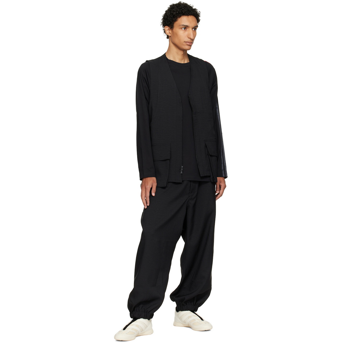 Y-3 Black Oversized Gradient Stripes Long Sleeve T-shirt