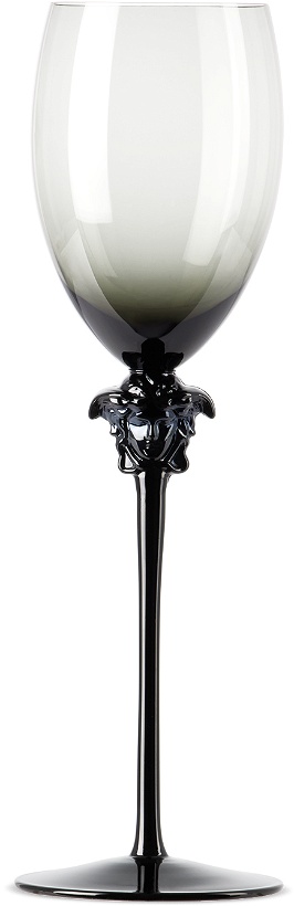 Photo: Versace Black Rosenthal Medusa Lumière Wine Glass