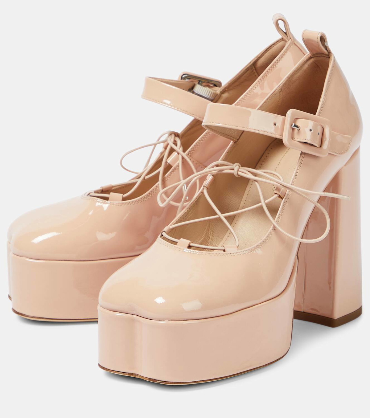 Simone Rocha Patent leather lace-up platform pumps Simone Rocha