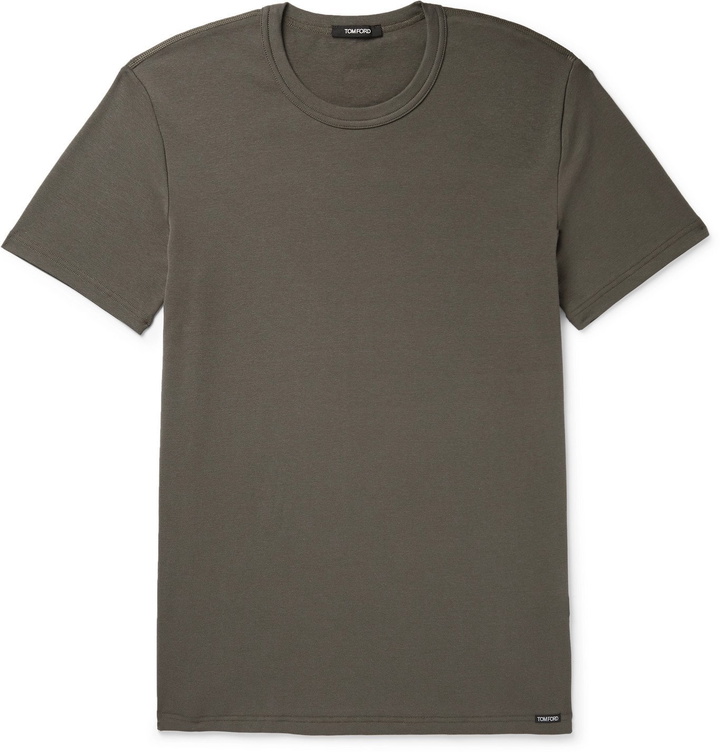 Photo: TOM FORD - Stretch-Cotton Jersey T-Shirt - Green