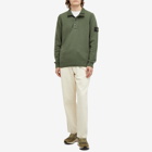 Stone Island Men's Lambswool Quarter Button Knit in Musk