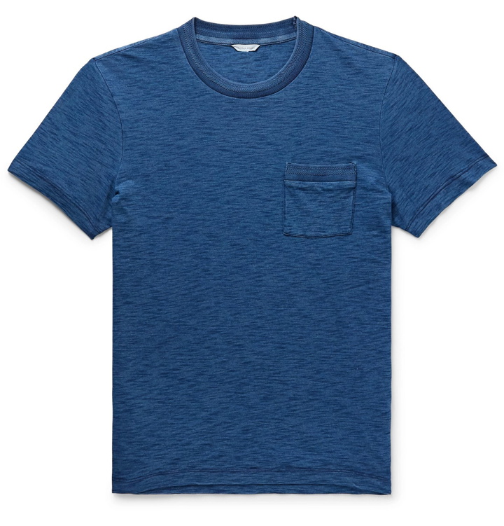 Photo: Orlebar Brown - Sammy II Slim-Fit Garment-Dyed Slub Cotton-Jersey T-Shirt - Blue