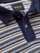 Howlin' - Wild Thing Striped Cotton-Blend Terry Polo Shirt - Blue