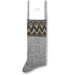 Mr P. - Intarsia-Knit Socks - Gray