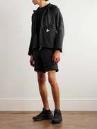 And Wander - Logo-Print Shell Hooded Jacket - Black