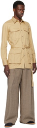 Dries Van Noten Beige Belted Utility Shirt