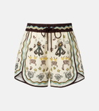 Alémais Sun Dancer printed linen shorts