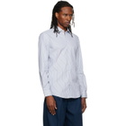 Hugo White & Blue Slim-Fit Oxford Cotton Shirt