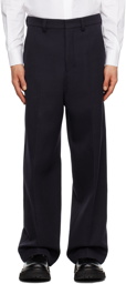 AMI Alexandre Mattiussi Navy Large Fit Trousers