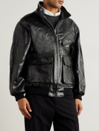 Auralee - Leather Blouson Jacket - Black