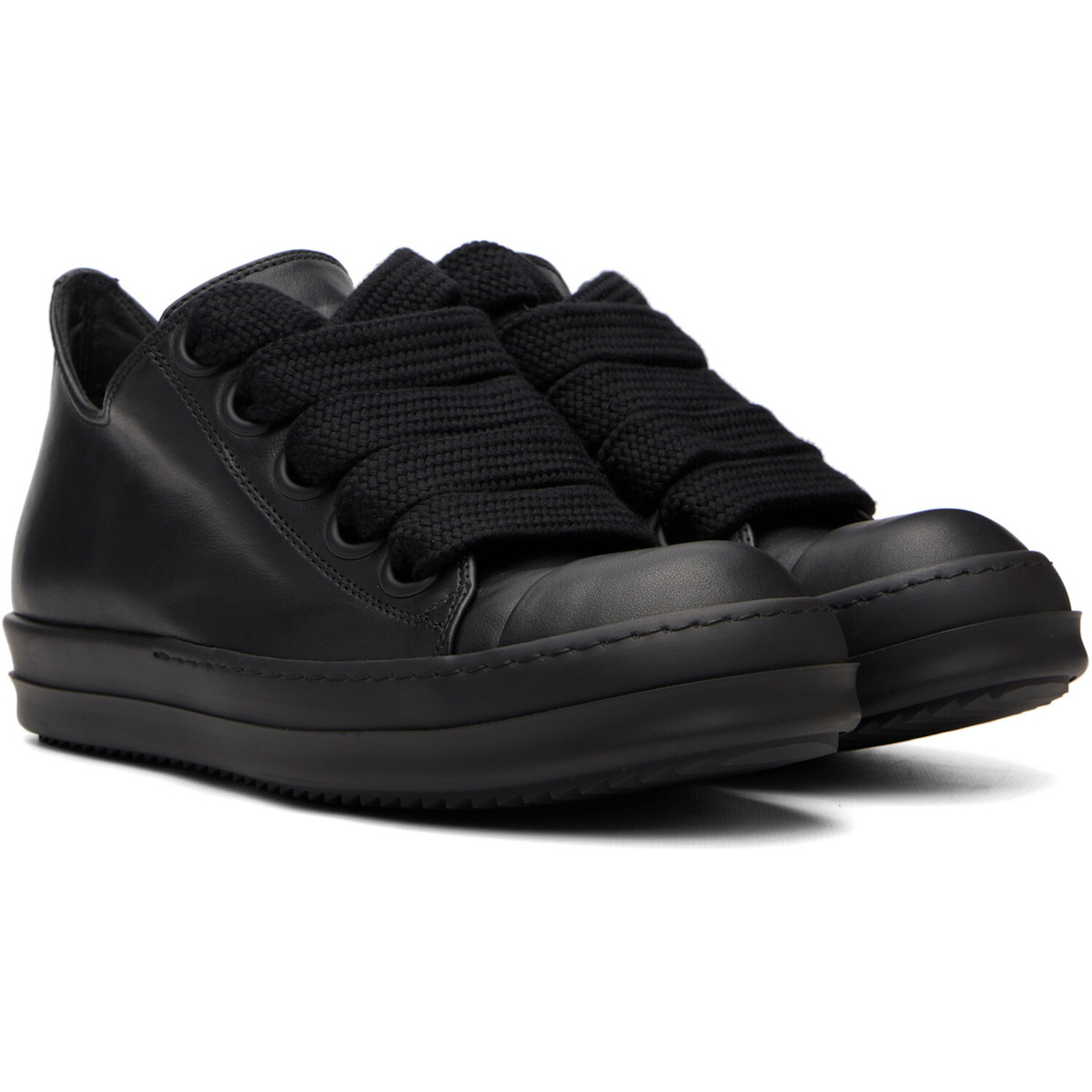Rick Owens Black Tower Jumbolace Low Sneaks Sneakers