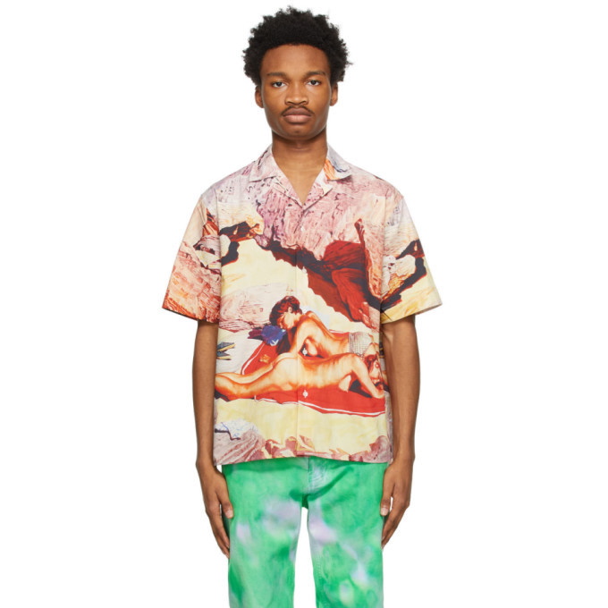 Photo: MSGM Beige Seth Armstrong Edition Graphic Short Sleeve Shirt