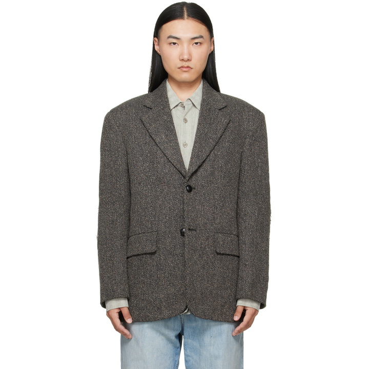 Photo: MM6 Maison Margiela Brown Wool Tweed Blazer
