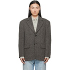 MM6 Maison Margiela Brown Wool Tweed Blazer