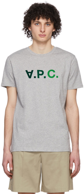 Photo: A.P.C. Grey & Green 'V.P.C.' T-Shirt