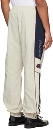 Martine Rose Beige & Navy Hockey Track Pants