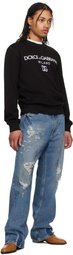 Dolce&Gabbana Black 'DG' Embroidery Jersey Sweatshirt