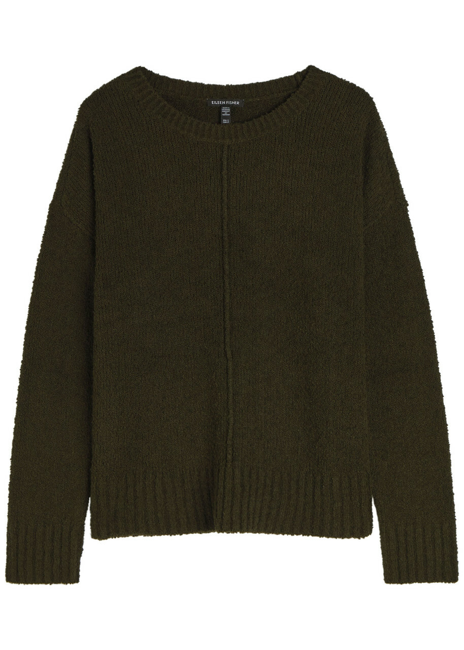 Eileen Fisher Pintuck Bouclé Jumper Brown