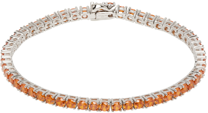 ブレスレット HATTON LABS ORANGE L SORBET TENNIS BRACELET orange-metal-sorbet-tennis-