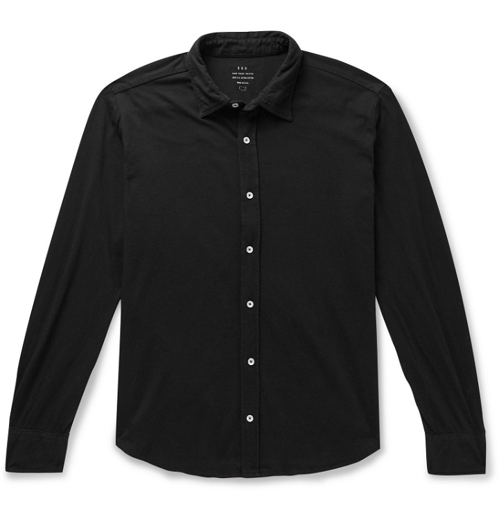 Photo: Save Khaki United - Garment-Dyed Supima Cotton-Jersey Shirt - Black