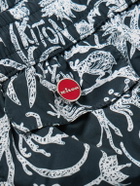 Kiton - Straight-Leg Mid-Length Printed Swim Shorts - Blue
