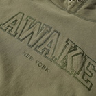 Awake NY Military Embroidered Logo Hoody in Olive